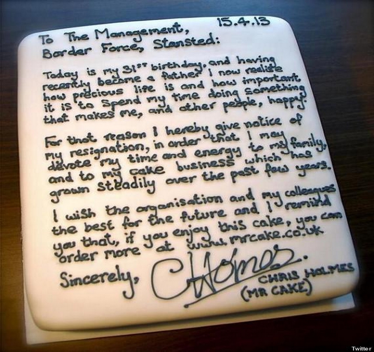 Un gâteau, ça veut dire beaucoup