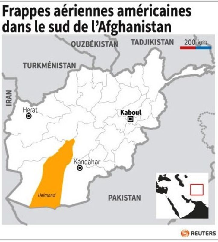 Frappes aériennes américaines dans le sud de l'Afghanistan