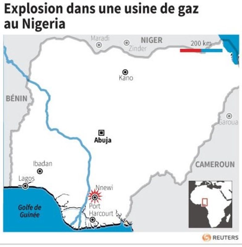 Explosion dans une usine de gaz au Nigeria, environ 100 morts