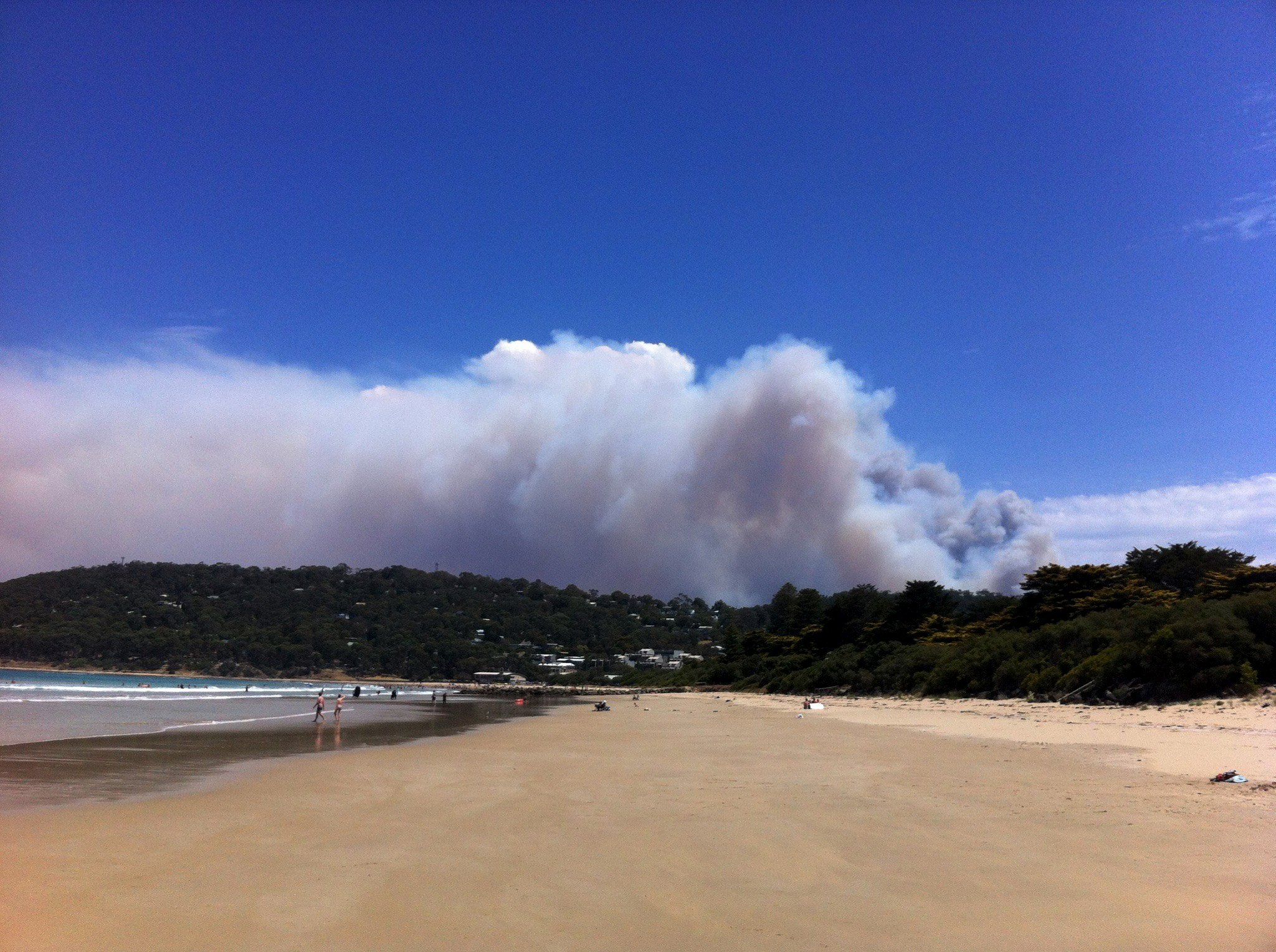 Feux de brousse en Australie, près de Melbourne