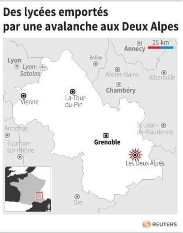 Avalanche aux Deux Alpes, un mort, trois blessés, des disparus