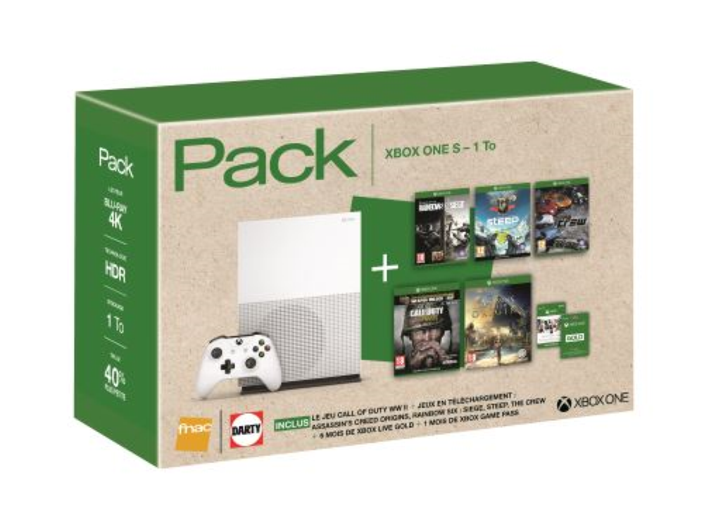 Super Bon Plan Xbox One S 1 To avec 5 jeux pour 299 euros