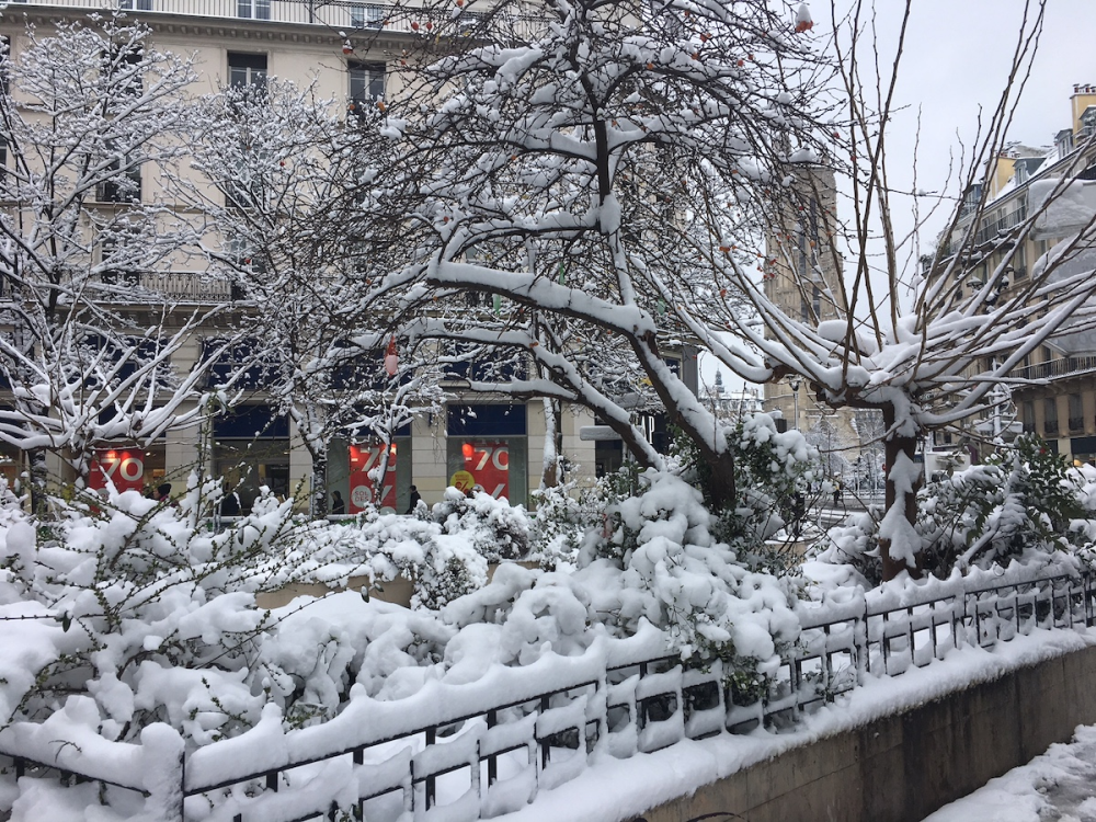 Neige avec humour, solidarité et un super mannequin