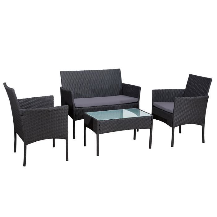 Bons plans du 10 août 2019 : Exp via Cdiscount , FINLANDEK , Lot de 4 chaises bistrot de jardin poly rotin moka