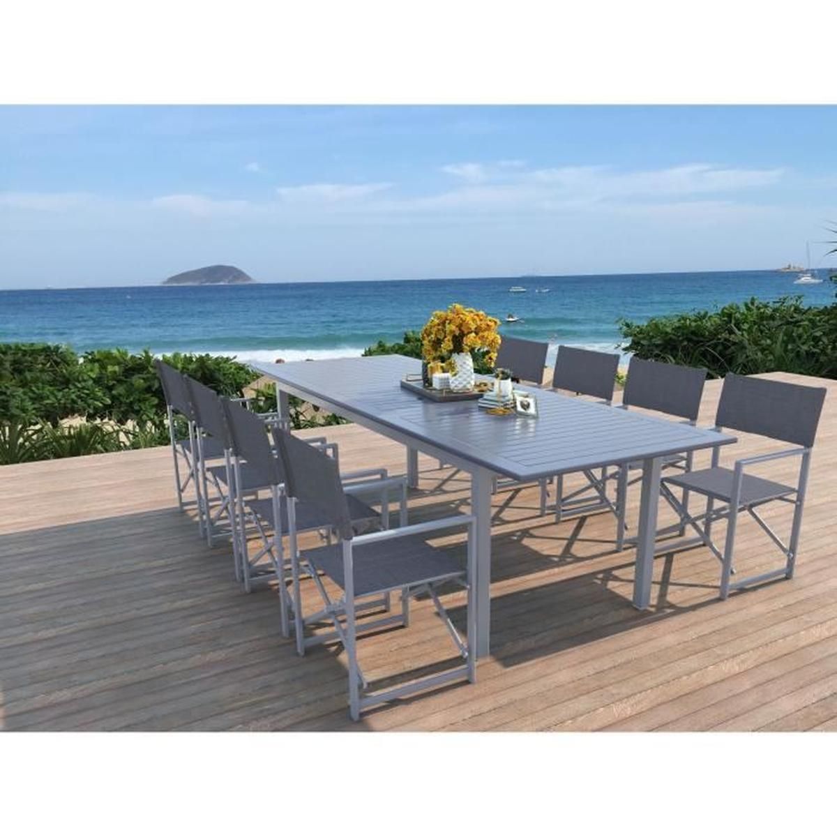Bons plans du 18 août 2019 : Table de Jardin extensible , Table de Jardin extensible , Laxllent Salon de Jardin Ensemble Sièges Meubles,Table en Aluminium
